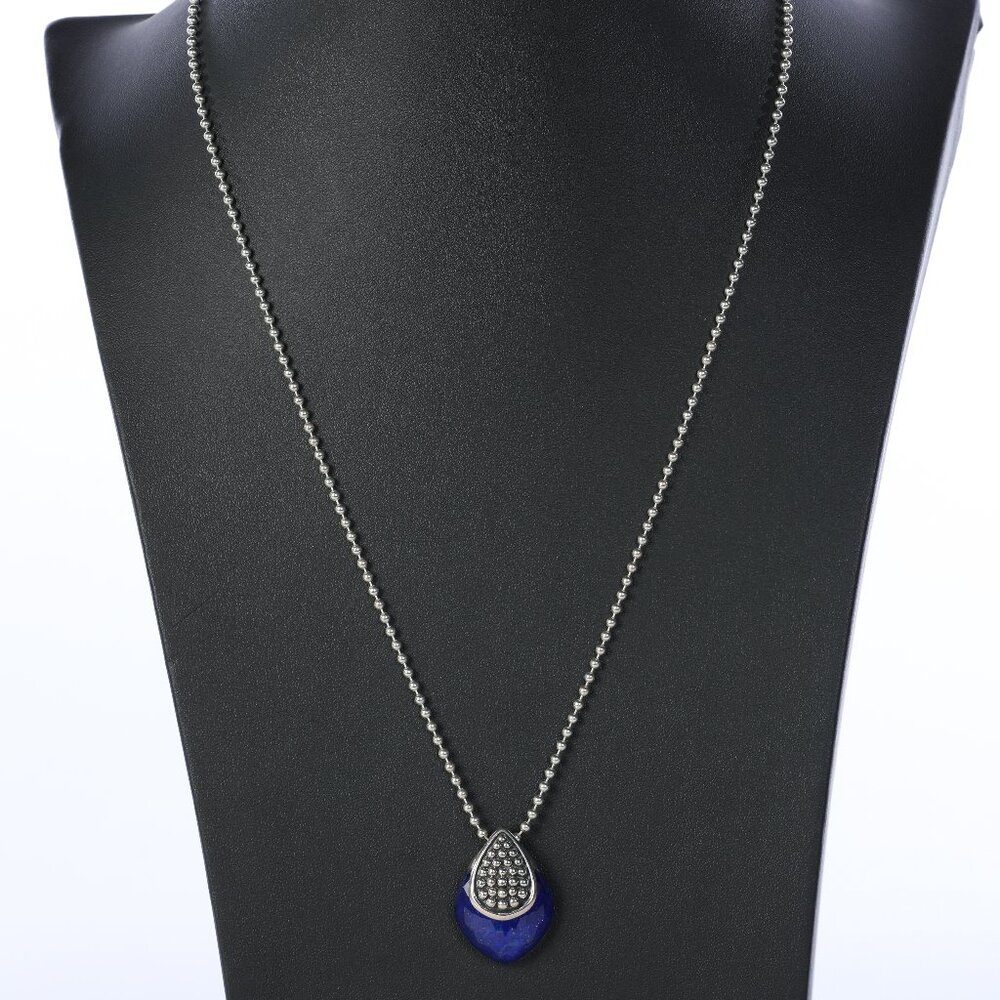 Lagos Lapis Lazuli & Quartz Doublet Maya Pendant Necklace